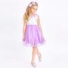 Sunny Fashion Girls Dress Cape Cloak Dress Purple Wedding Size 5-12(Purple)