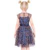 Sunny Fashion Girls Dress Caramel Star Lace Short Sleeve Pleated Collar Dress(Blue Dot)