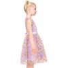 Sunny Fashion Girls Dress Caramel Star Lace Short Sleeve Pleated Collar Dress(Purple Dot)