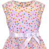 Sunny Fashion Girls Dress Caramel Star Lace Short Sleeve Pleated Collar Dress(Purple Dot)
