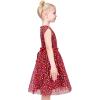 Sunny Fashion Girls Dress Caramel Star Lace Short Sleeve Pleated Collar Dress(Red Dot)