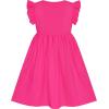 Sunny Fashion Girls Dress Casual Cotton Flying Sleeve Balloon(Deep Pink)