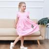 Sunny Fashion Girls Dress Casual Cotton Flying Sleeve Balloon(Pink)