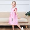 Sunny Fashion Girls Dress Casual Cotton Flying Sleeve Balloon(Pink)