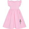 Sunny Fashion Girls Dress Casual Cotton Flying Sleeve Balloon(Pink)