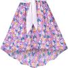 Sunny Fashion Girls Dress Chiffon Floral High-Low Tie Waist Party Princess(Purple Flower)