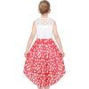 Sunny Fashion Girls Dress Chiffon Floral High-Low Tie Waist Party Princess(Red Heart)