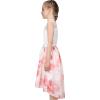 Sunny Fashion Girls Dress Chiffon Floral High-Low Tie Waist Party Princess(Red White)