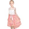 Sunny Fashion Girls Dress Chiffon Floral High-Low Tie Waist Party Princess(Redish Pink)