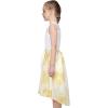 Sunny Fashion Girls Dress Chiffon Floral High-Low Tie Waist Party Princess(Yellow)
