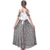 Sunny Fashion Girls Dress Chiffon Leopard Print Cold Shoulder Maxi Dress