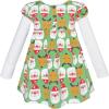 Sunny Fashion Girls Dress Christmas Santa Reindeer 2-in-1 Top Dress Size 2-8
