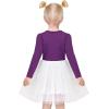 Sunny Fashion Girls Dress Daisy Embroidered Long Sleeve Purple Party Dress Smile(Purple Bunny)