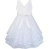 Sunny Fashion Girls Dress Flower Tulle Wedding Bridesmaid Pageant Size 7-14
