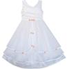 Sunny Fashion Girls Dress Flower Tulle Wedding Bridesmaid Pageant Size 7-14