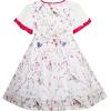 Sunny Fashion Girls Dress Flutter Sleeve Birds Print Princess Size 7-14