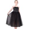 Sunny Fashion Girls Dress Glitter Sequin Wedding Bridesmaid Pageant Size 4-14(Black)