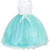 Sunny Fashion Girls Dress Glitter Sequin Wedding Bridesmaid Pageant Size 4-14(Blue)