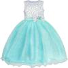 Sunny Fashion Girls Dress Glitter Sequin Wedding Bridesmaid Pageant Size 4-14(Blue)