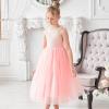 Sunny Fashion Girls Dress Glitter Sequin Wedding Bridesmaid Pageant Size 4-14(Flesh Pink)