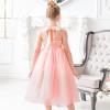 Sunny Fashion Girls Dress Glitter Sequin Wedding Bridesmaid Pageant Size 4-14(Flesh Pink)