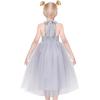 Sunny Fashion Girls Dress Glitter Sequin Wedding Bridesmaid Pageant Size 4-14(Gray Tulle)