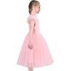 Sunny Fashion Girls Dress Glitter Sequin Wedding Bridesmaid Pageant Size 4-14(Light Pink)