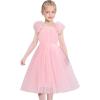 Sunny Fashion Girls Dress Glitter Sequin Wedding Bridesmaid Pageant Size 4-14(Light Pink)