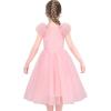Sunny Fashion Girls Dress Glitter Sequin Wedding Bridesmaid Pageant Size 4-14(Light Pink)