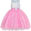 Sunny Fashion Girls Dress Glitter Sequin Wedding Bridesmaid Pageant Size 4-14(Pink)