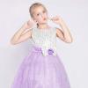 Sunny Fashion Girls Dress Glitter Sequin Wedding Bridesmaid Pageant Size 4-14(Purple)