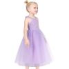 Sunny Fashion Girls Dress Glitter Sequin Wedding Bridesmaid Pageant Size 4-14(Purple Tulle)