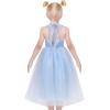 Sunny Fashion Girls Dress Glitter Sequin Wedding Bridesmaid Pageant Size 4-14(Sky Blue Tulle)