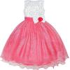 Sunny Fashion Girls Dress Glitter Sequin Wedding Bridesmaid Pageant Size 4-14(Watermelon Red)
