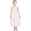 Sunny Fashion Girls Dress Glitter Sequin Wedding Bridesmaid Pageant Size 4-14(White)