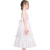Sunny Fashion Girls Dress Glitter Sequin Wedding Bridesmaid Pageant Size 4-14(White)