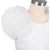 Sunny Fashion Girls Dress Glitter Sequin Wedding Bridesmaid Pageant Size 4-14(White Puff Sleeve)