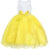 Sunny Fashion Girls Dress Glitter Sequin Wedding Bridesmaid Pageant Size 4-14(Yellow)