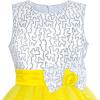 Sunny Fashion Girls Dress Glitter Sequin Wedding Bridesmaid Pageant Size 4-14(Yellow)