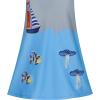 Sunny Fashion Girls Dress Gray Blue Embroidered Jellyfish Clownfish A-line Dress