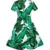 Sunny Fashion Girls Dress Green Leaf Print Pineapple Dragonfly Size 5-10