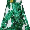 Sunny Fashion Girls Dress Green Leaf Print Pineapple Dragonfly Size 5-10