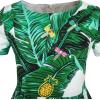 Sunny Fashion Girls Dress Green Leaf Print Pineapple Dragonfly Size 5-10