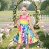 Sunny Fashion Girls Dress Halloween Pumpkin Ghost Costume Tank Dress Size 4-10(Over the Rainbow)