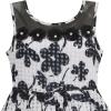 Sunny Fashion Girls Dress Lace Tulle Flower Transparent Shoulder Black