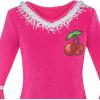 Sunny Fashion Girls Dress Lotus Leaf Sleeve Cherry Embroidery Everyday Size 3-10