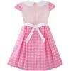 Sunny Fashion Girls Dress Pink Belted School Pleated Hem Size 4-14