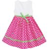 Sunny Fashion Girls Dress Pink Dot Flower Embroidered Sundress