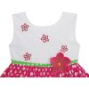 Sunny Fashion Girls Dress Pink Dot Flower Embroidered Sundress