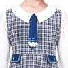 Sunny Fashion Girls Dress Pink Flower Long Sleeve Cotton Casual Dress Size 4-8(Blue Plaid)
